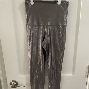 Emily Hsu gunmetal shimmer leggings